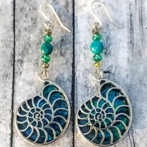 Abalone Caged Seashell Earrings